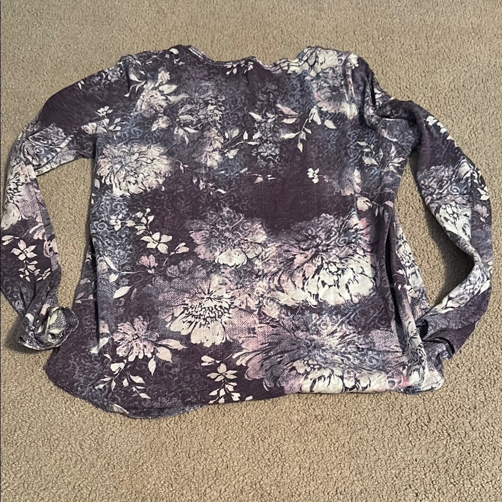 Sonoma Purple Floral Long Sleeve Tee - Picture 3 of 3